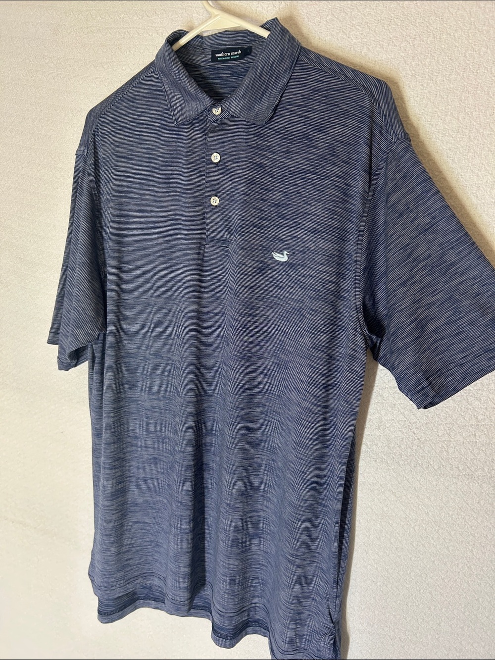 Southern Marsh Men's Navy Space-Dye Polo